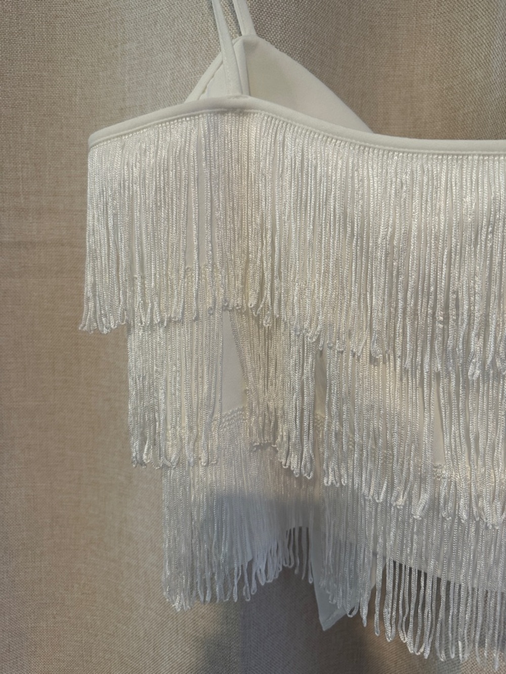 Altar'd State White Fringe Crop Top